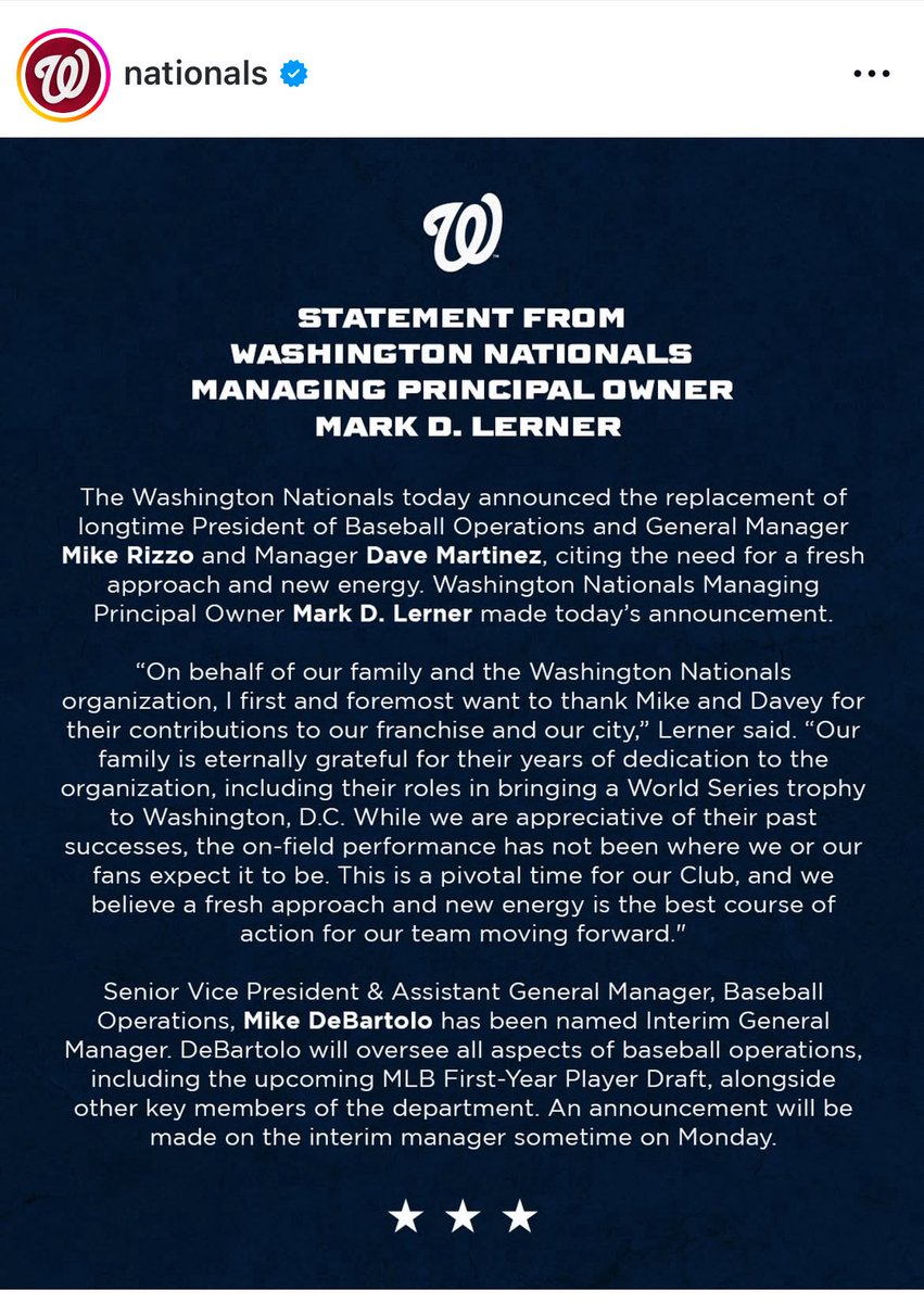Much love to Mike Rizzo and Davey Martinez for all there hard work with the <a href="/Nationals/">Washington Nationals</a> 

2019 was such an epic year!