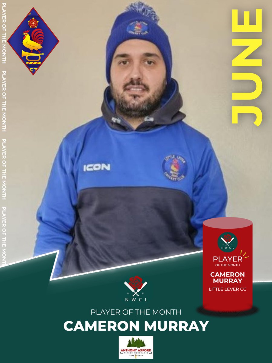 The Player of the Month in the Senior Premiership division for June goes to <a href="/LittleLeverCC/">LLCC</a>'s Cameron Murray 👏

#POTM