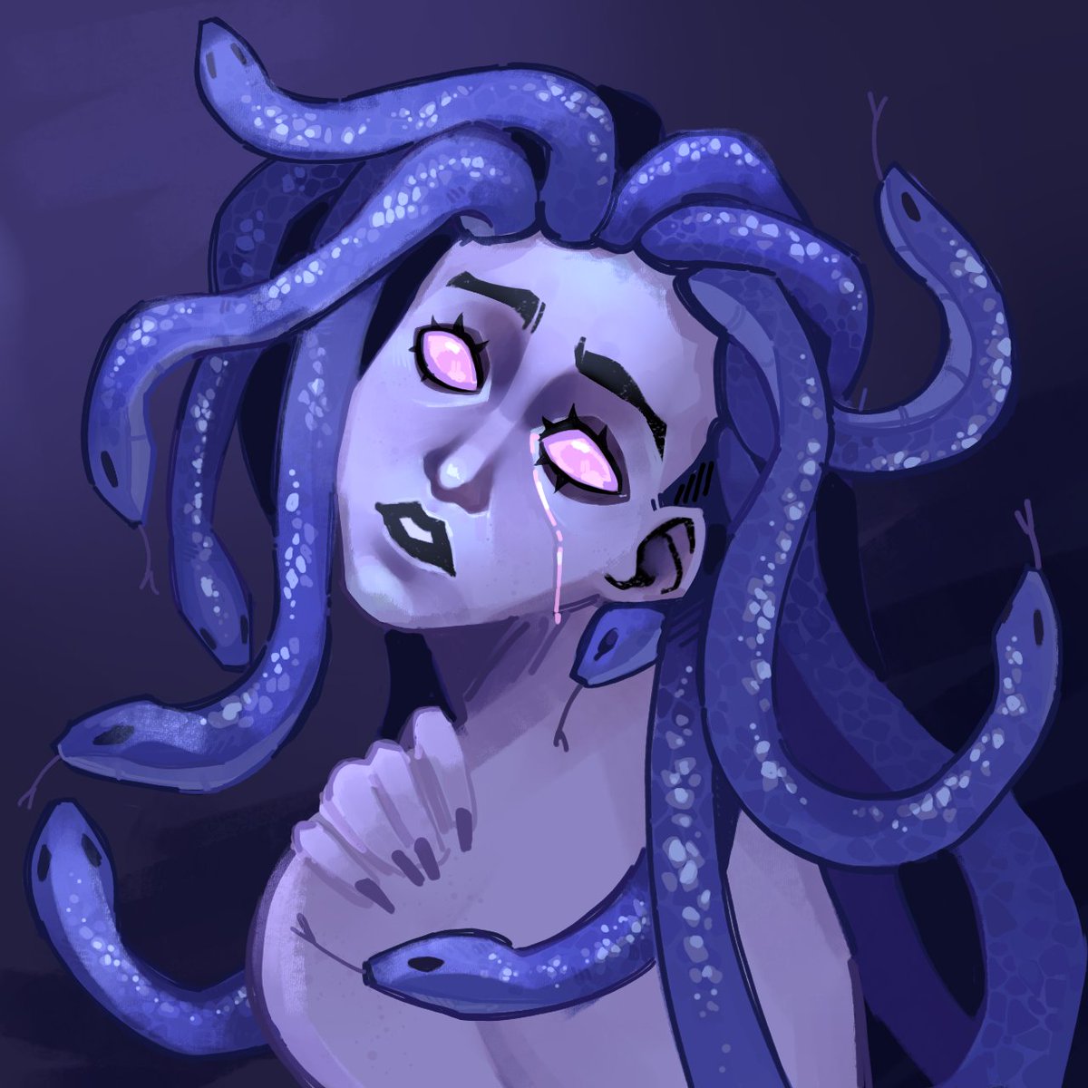 K43rUuuu's tweet image. Looks that kill 🩵

#Jinx #arcane #medusa #arcanefanart #timebomb