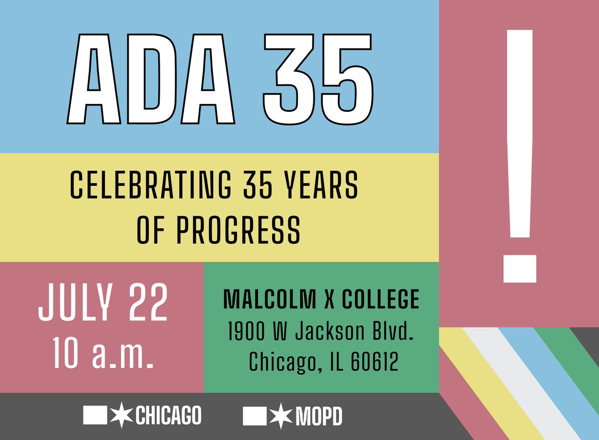 MOPDChicago's tweet image. At our #ADA35 celebration on 7/22 we will be honoring Chicago organizations who uplift people with disabilities. Nominate an organization today! forms.office.com/pages/response…