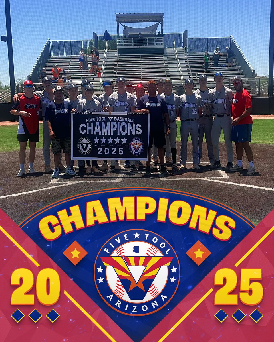 Five Tool Arizona (@fivetoolaz) on Twitter photo ๐Champions๐
Congratulations to Scottsdale Bombers 18U on winning the 17U/18U division of the <a href="/FiveTool/">Five Tool Baseball</a> Arizona Firecracker Showdown!
#WatchEm ๐Champions๐
Congratulations to Scottsdale Bombers 18U on winning the 17U/18U division of the <a href="/FiveTool/">Five Tool Baseball</a> Arizona Firecracker Showdown!
#WatchEm