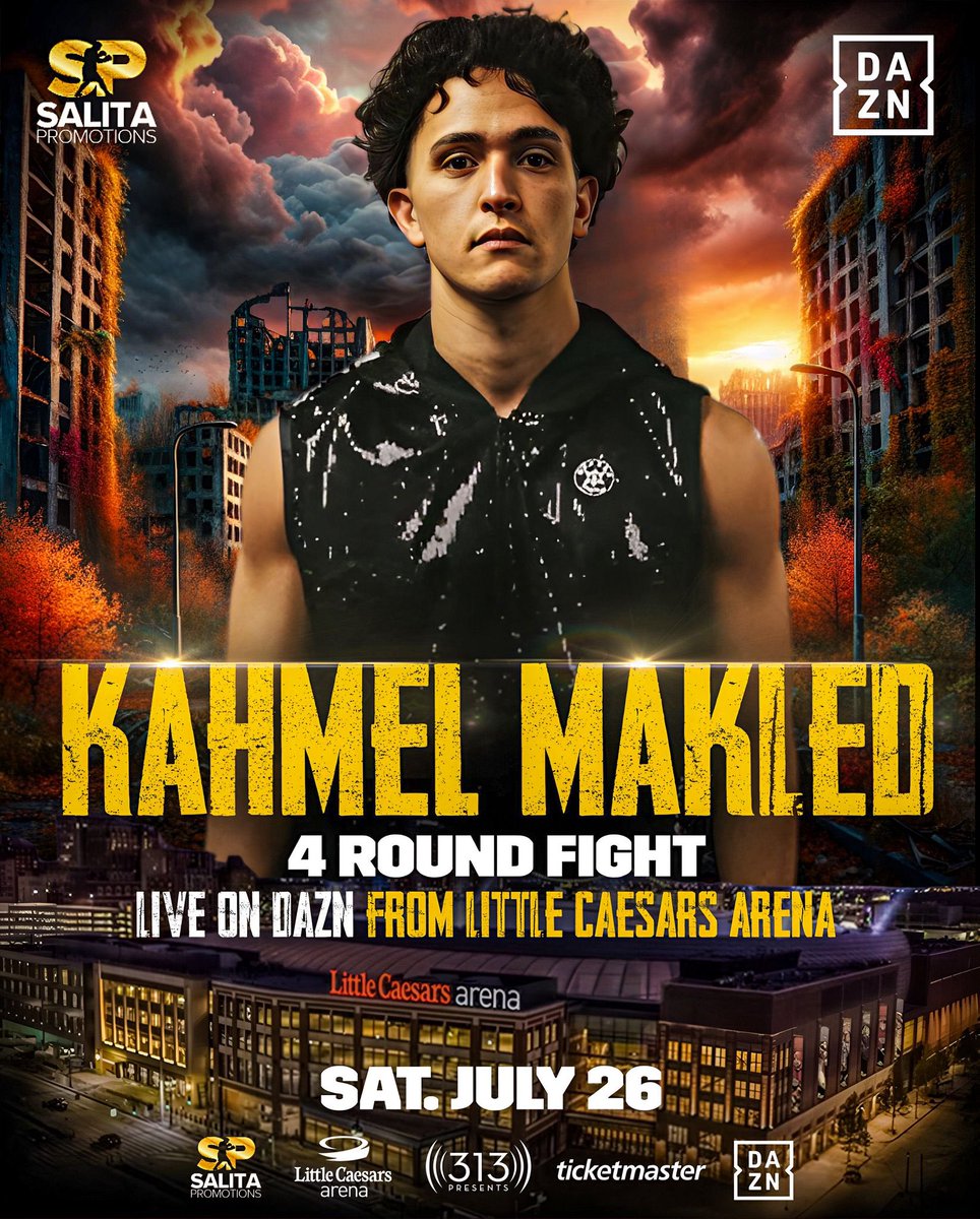 Former Ike Football standout Kahmel Makled (’19) is 2–0 as a pro boxer and fights again July 26 at Little Caesars Arena — live on DAZN! 🥊
Promo Code “MAKLED”

🎟️ Tickets: 313.spinzo.com/?group=boxing-…