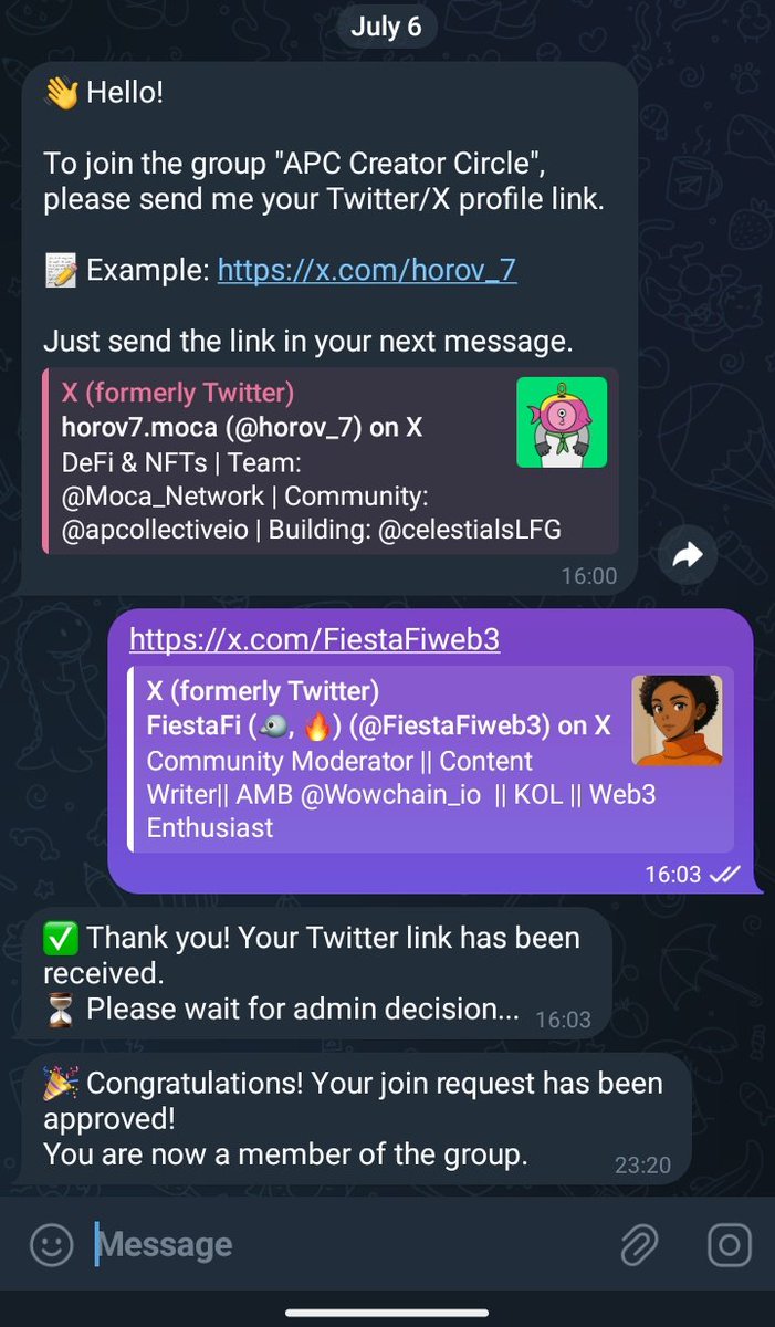 FiestaFi (@fiestafiweb3) on Twitter photo Saw this tweet, thought I was late… but gave it a shot anyways
And now I'm in ❤️🎉
Officially part of the <a href="/APCollectiveHub/">AP Collective Hub</a> Creator Circle!
Excited for what’s ahead
it’s impact season 😌
Time to get to work 🧑🏽🍳🔥 Saw this tweet, thought I was late… but gave it a shot anyways
And now I'm in ❤️🎉
Officially part of the <a href="/APCollectiveHub/">AP Collective Hub</a> Creator Circle!
Excited for what’s ahead
it’s impact season 😌
Time to get to work 🧑🏽🍳🔥
