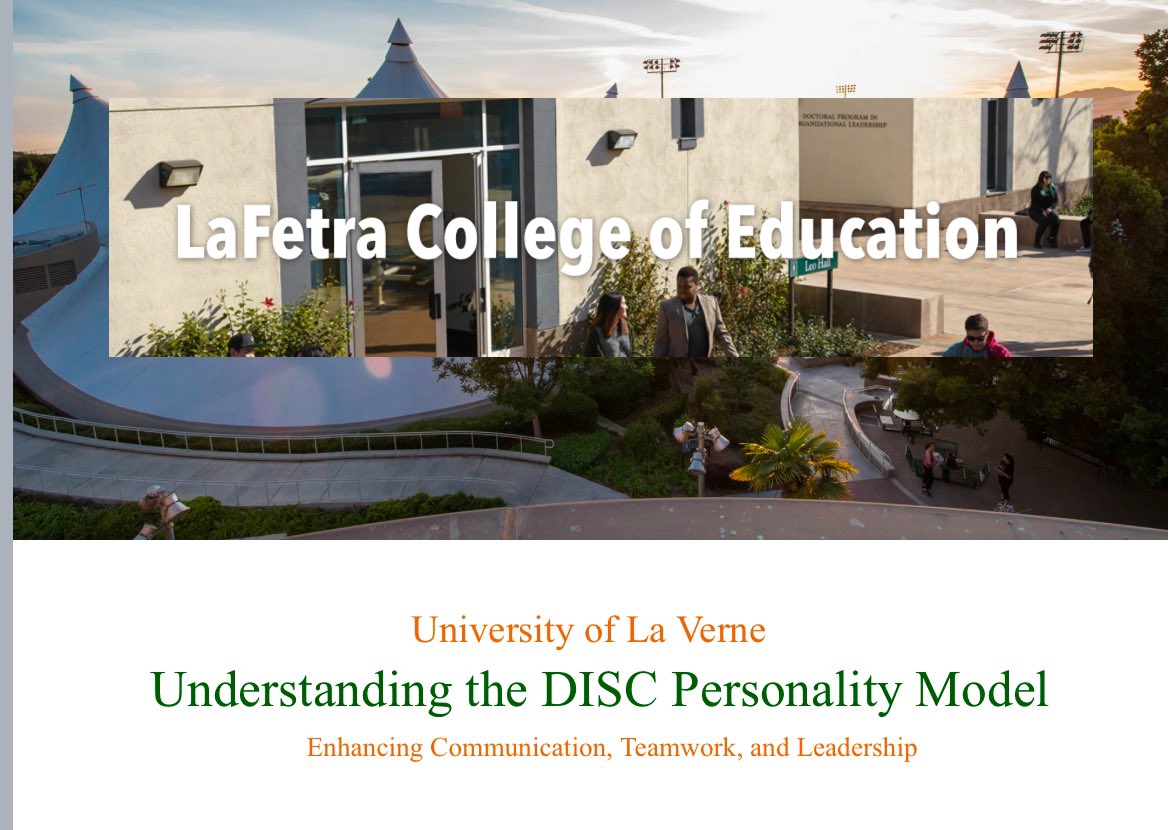 DrRenaeBryant's tweet image. Great first University of La Verne LaFetra College of Education Educational Leadership Doctoral Learning Community Group Meeting. We gave elevator introductions, created our norms, discussed our DISC results and discussed possible applications outside of the group. So excited for…