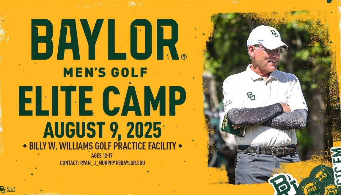 Thank you <a href="/BearCoachMcGraw/">Mike McGraw</a> and Coach Murphy for the camp invite! Can’t wait to showcase my abilities!

<a href="/NCAA/">NCAA</a> 
<a href="/Sandsman14/">Greg Sands</a> 
<a href="/BaylorMGolf/">Baylor Men's Golf ⛳️</a> 
<a href="/Javgolf2684/">James Vargas</a> 
<a href="/JeffPevehouse/">Coach Jeff Pevehouse</a> 
<a href="/TCUCoachBill/">Bill Allcorn</a> 
<a href="/Corychurchman11/">Cory Churchman</a> 
<a href="/CoryDonnell/">Cors</a>
