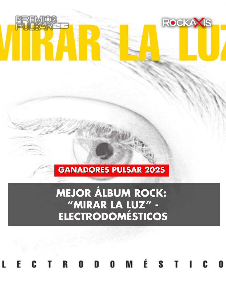 ⚡ ¡Electrodomésticos sacude los #PremiosPulsar2025! ⚡

Con más de cuatro décadas de historia, <a href="/LosElectro_/">Electrodomésticos</a> se coronan como los Mejores Artistas Rock, gracias a su poderoso álbum “Mirar la luz” 💿🔥. Un trabajo que mezcla vanguardia, identidad y emoción, reafirmando su legado