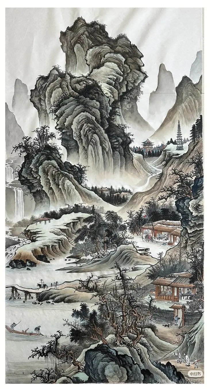中国山水画 中国水墨画，竖幅水墨画，书房水墨画- 第一字画网Powered by Hishop