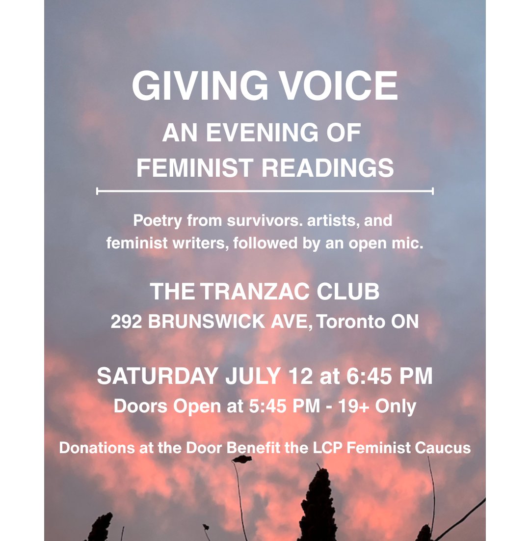 Bänoo Zan (@banoozan) on Twitter photo Join us at Giving Voice: An Evening of Feminist Readings- Poetry by survivors, artists & feminist writers
+ Open Mic. Copies of anthology #WomanLifeFreedom: Poems for the Iranian Revolution <a href="/guernica_ed/">Guernica Editions</a> will be available for sale. #Feminist #poetry : eventbrite.com/e/giving-voice… Join us at Giving Voice: An Evening of Feminist Readings- Poetry by survivors, artists & feminist writers
+ Open Mic. Copies of anthology #WomanLifeFreedom: Poems for the Iranian Revolution <a href="/guernica_ed/">Guernica Editions</a> will be available for sale. #Feminist #poetry : eventbrite.com/e/giving-voice…