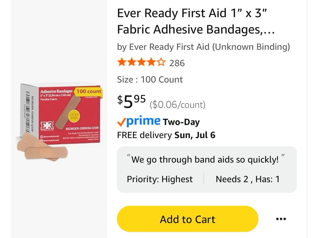 Just 1 more box of bandaids needed!  Bandaids are like gold in my room. Can anyone help?

amazon.com/hz/wishlist/ls…