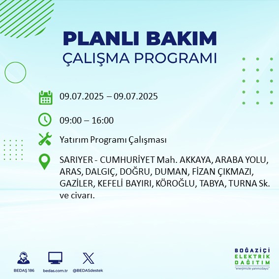 BEDASDestek (@bedasdestek) on Twitter photo 09.07.2025 tarihli Sarıyer ilçesi #planlıbakımçalışmaprogramı <a href="/SariyerBelediye/">Sarıyer Belediyesi</a> 09.07.2025 tarihli Sarıyer ilçesi #planlıbakımçalışmaprogramı <a href="/SariyerBelediye/">Sarıyer Belediyesi</a>