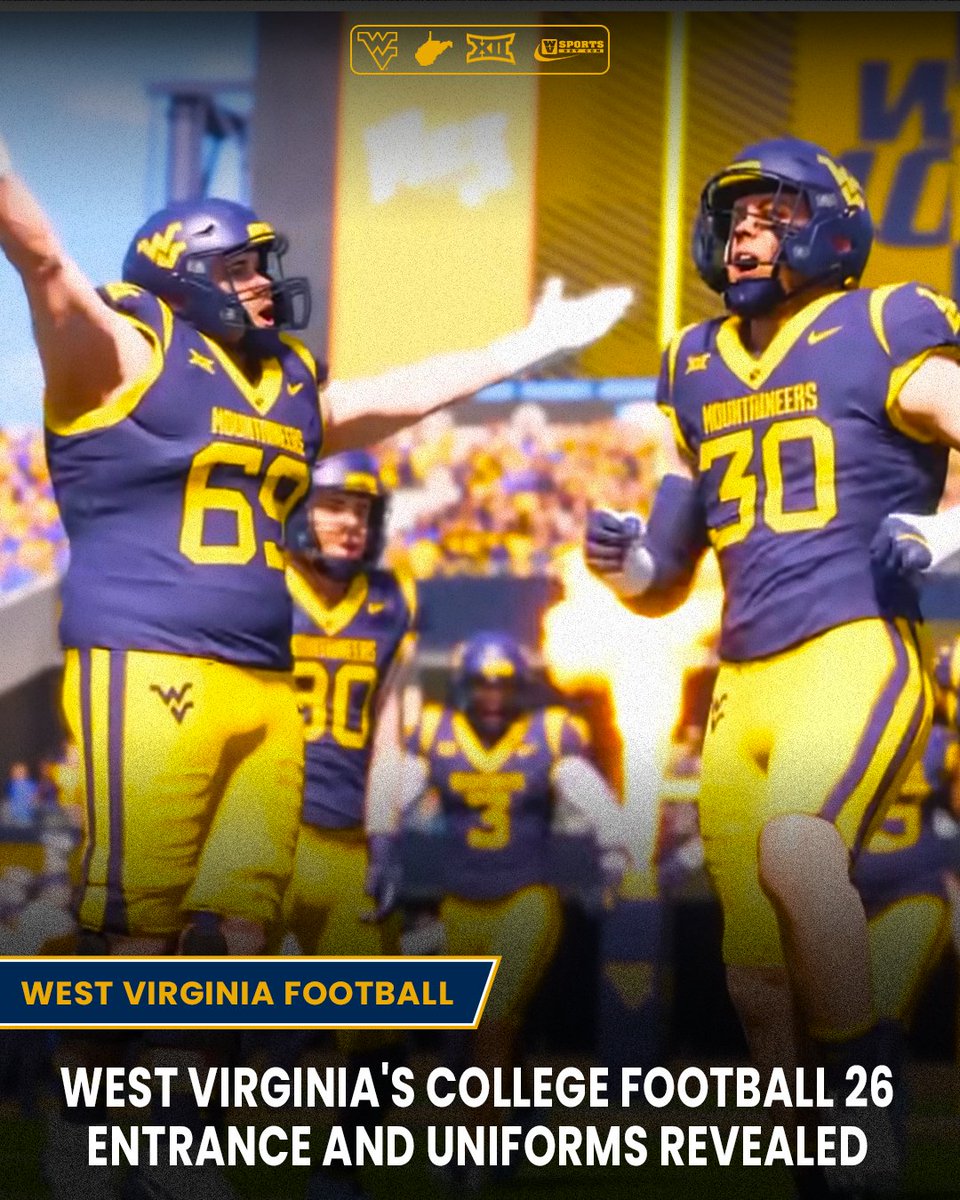 New look at #WVU in EA Sports College Football 26. Stadium entrances, uniform combos, and more revealed ahead of this week’s release. 

Details ▶️ gowvu.us/2nn