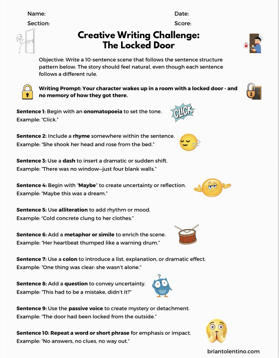 Creative Writing Challenge: The Locked Door!

Link: briantolentino.com/creative-writi…