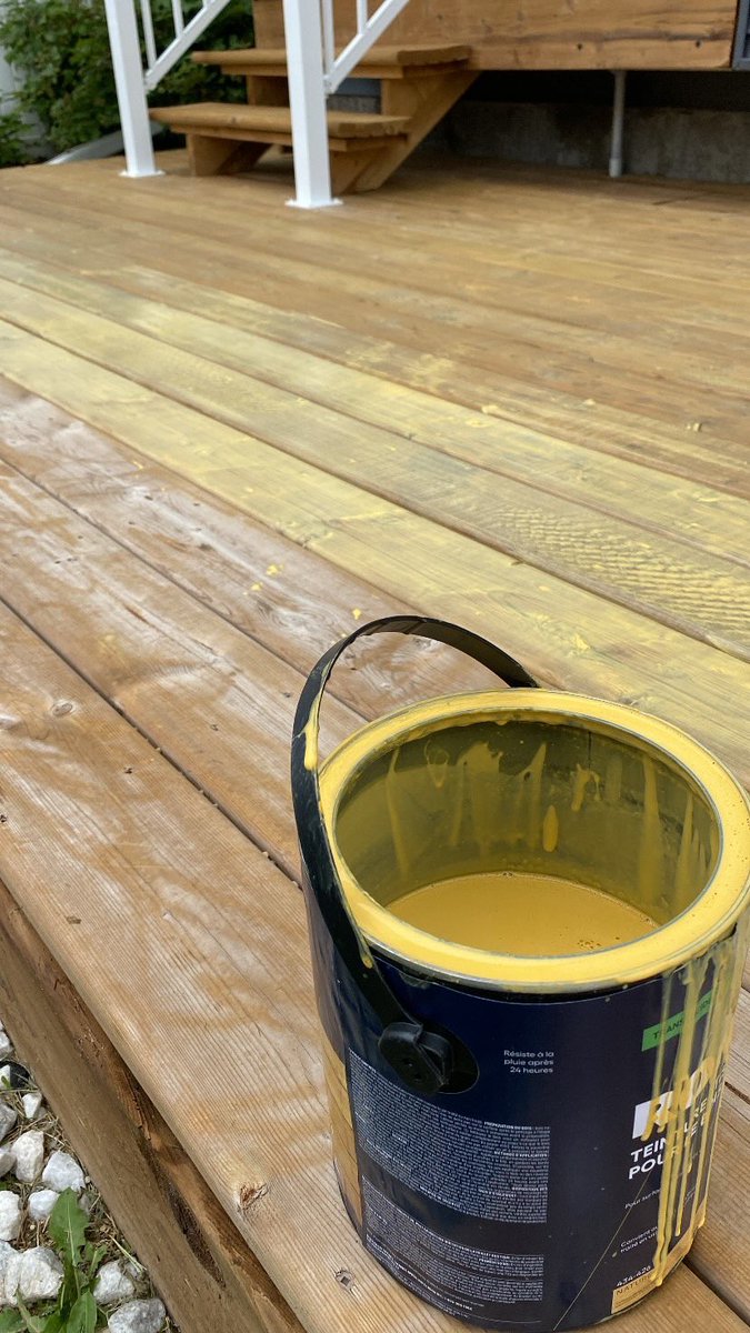 Perfect day to stain the deck.