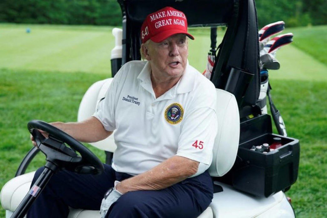 Golfing during COVID. 

Golf during tornadoes. 

Golfs during hurricanes and the rapey felon golfs while people including children are missing and presumed dead after a deadly Texas flood. 

Priorities amirite? 
#DemsUnited