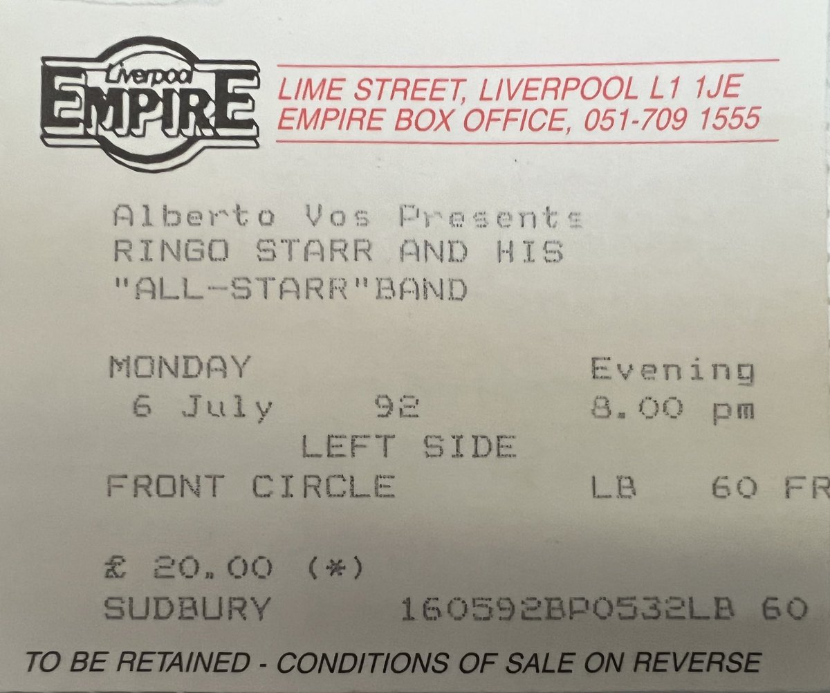 Paul Sudbury (@paulsudbury1) on Twitter photo Ringo is 85 today, here is a photo I took of him on his birthday aged 52 on the Liverpool Empire back in 1992.
<a href="/ringostarrmusic/">#RingoStarr</a> Ringo is 85 today, here is a photo I took of him on his birthday aged 52 on the Liverpool Empire back in 1992.
<a href="/ringostarrmusic/">#RingoStarr</a>