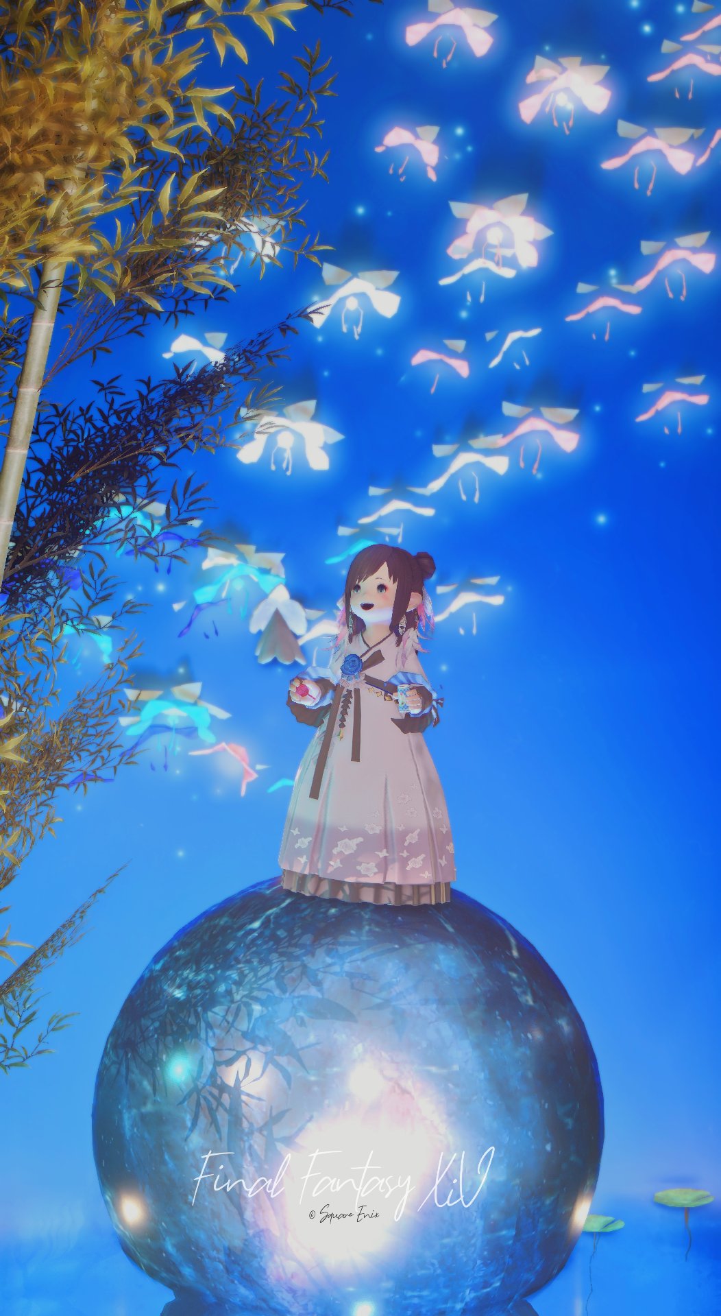 どんぐりアート♡七夕BIGオブジェ＆紫陽花　朝顔　向日葵添え)ミニ温泉オブジェ♡ どんぐりアート♡七夕BIGオブジェ＆紫陽花 朝顔 向日葵添え)ミニ
