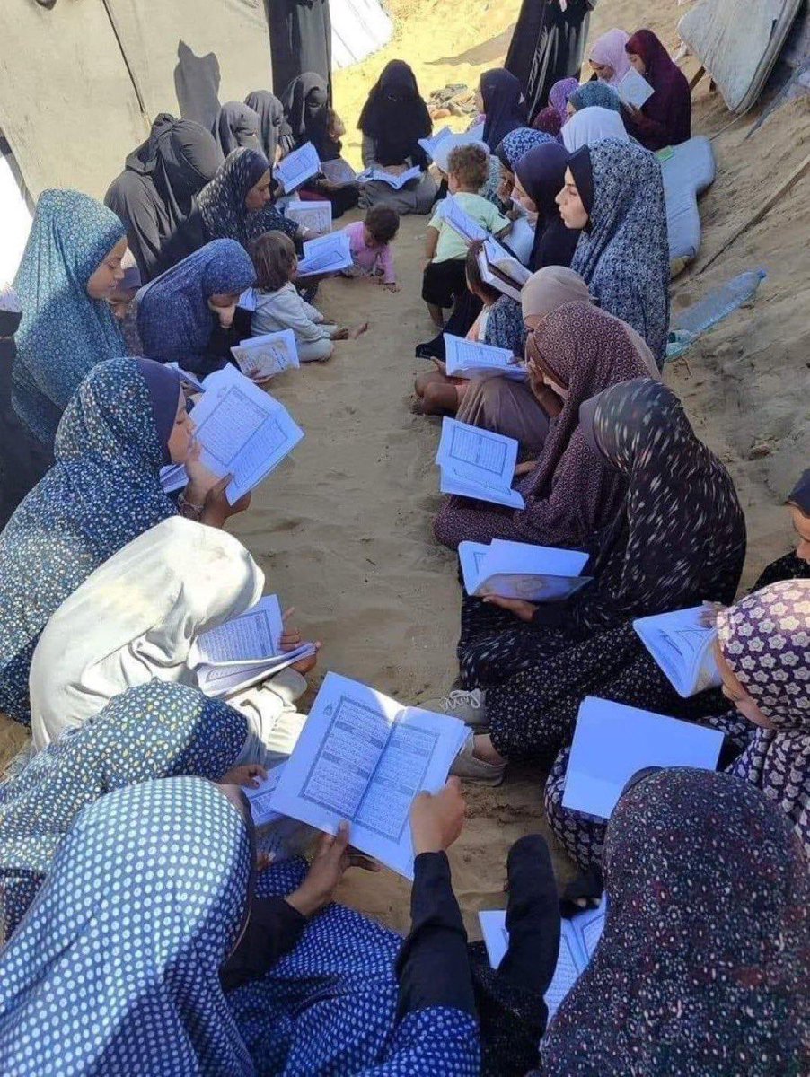 Sizi müjdeliyorum: Gazze’deki soykırım savaşına rağmen Kur’an-ı Kerim halkaları durmadı ve Allah’ın izniyle durmayacak. 🤍