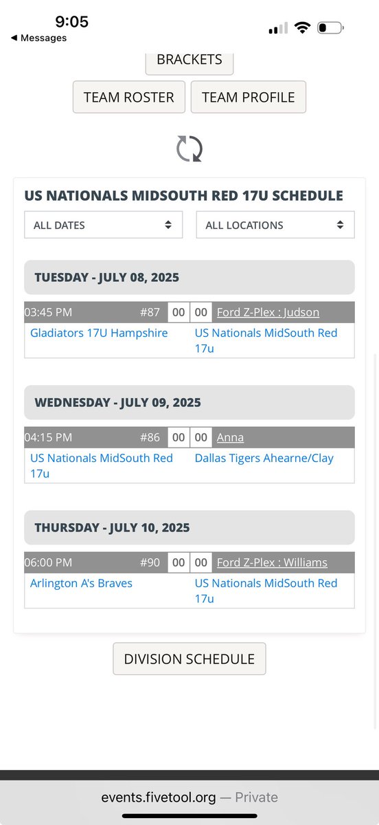 Cade Campbell (@cadecampbell_) on Twitter photo Schedule for this week for the Don Mattingly World Series in Dallas. Looking forward to a great tournament. I will be pitching Game 1 on Tuesday.
<a href="/usnatsmidsouth/">US Nationals MidSouth</a> <a href="/FiveTool/">Five Tool Baseball</a> Schedule for this week for the Don Mattingly World Series in Dallas. Looking forward to a great tournament. I will be pitching Game 1 on Tuesday.
<a href="/usnatsmidsouth/">US Nationals MidSouth</a> <a href="/FiveTool/">Five Tool Baseball</a>