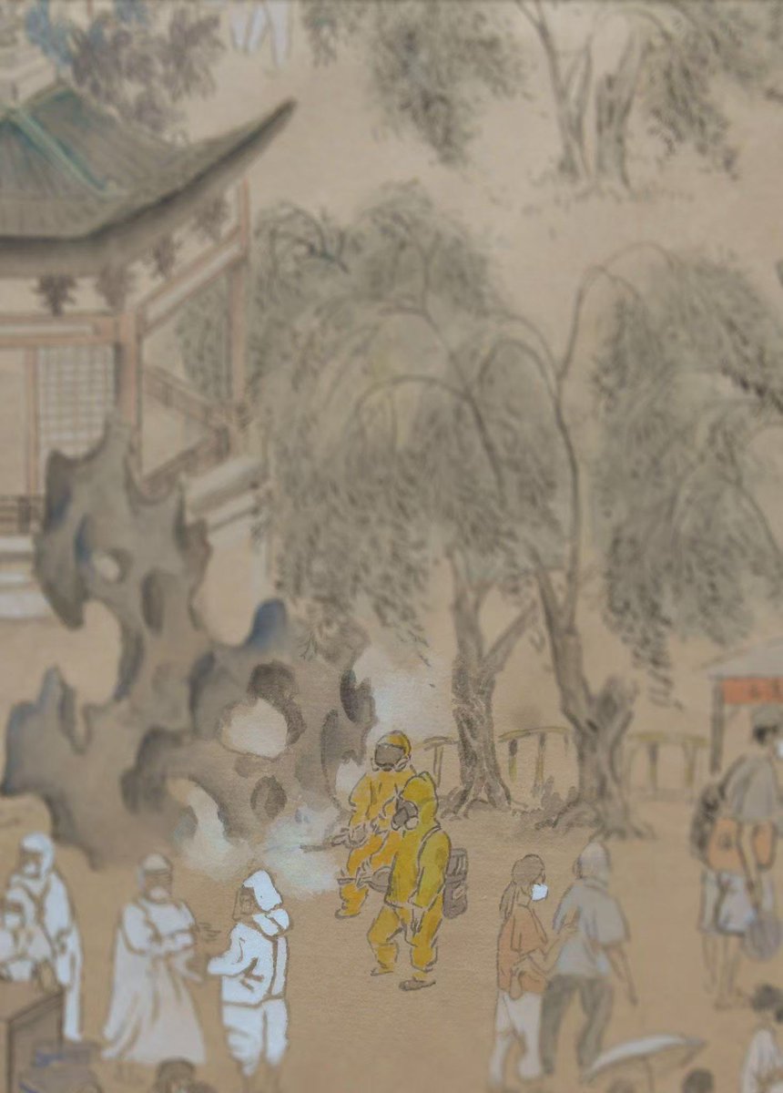 画家陈志杰创作长卷反映三年疫情，讴歌习总亲自指辉的抗疫大战。细心人发现，陈画家忘了画强制性核酸检测、强制性肛检、强制性打多针疫苗、强制性方舱隔离、强制性破门而入拉人或消毒….