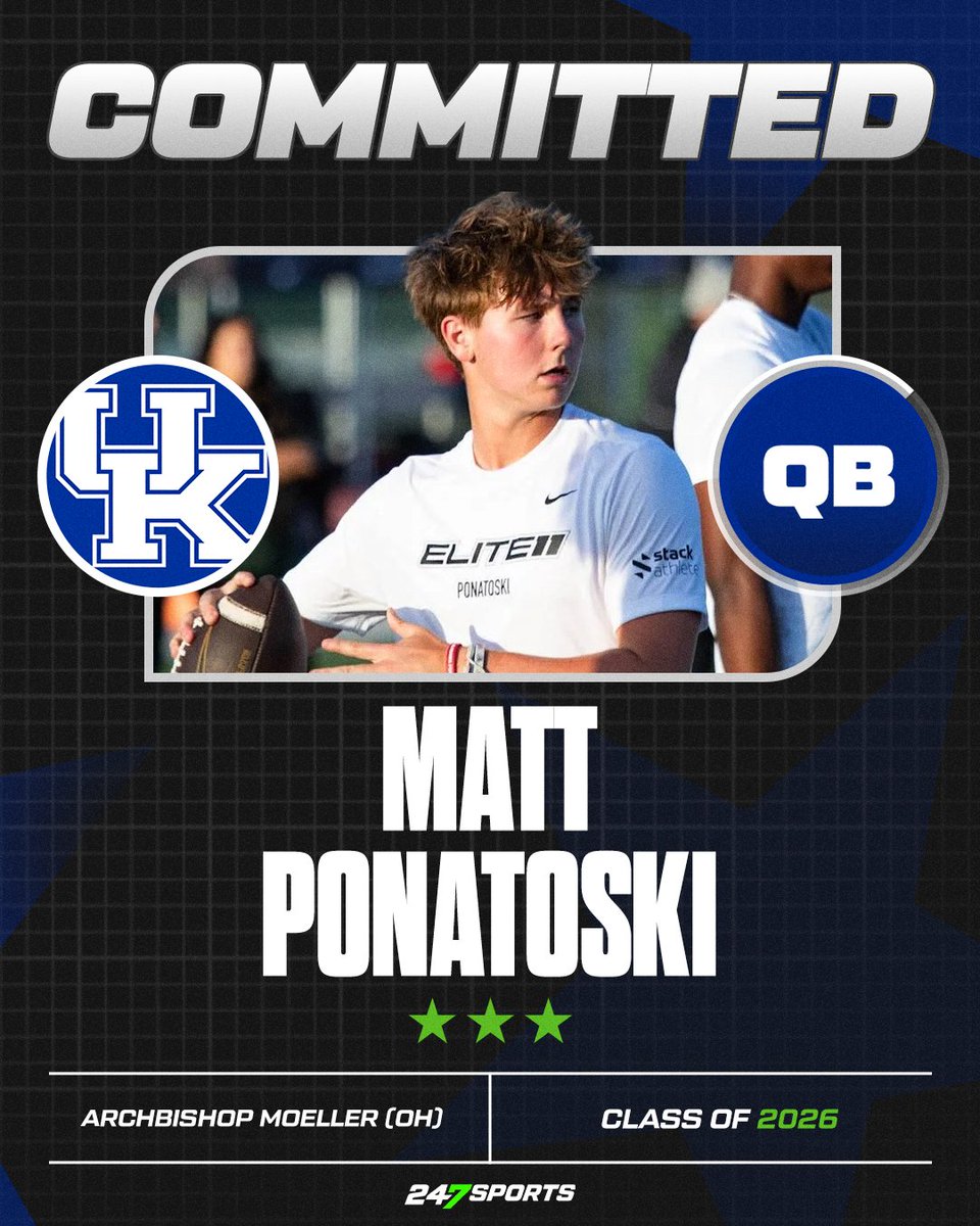 Breaking: Cincinnati (Ohio) Archbishop Moeller two-sport star Matt Ponatoski commits to Kentucky for both baseball and football [VIP]

247sports.com/college/kentuc… via <a href="/TomLoy247/">Tom Loy</a> #BBN