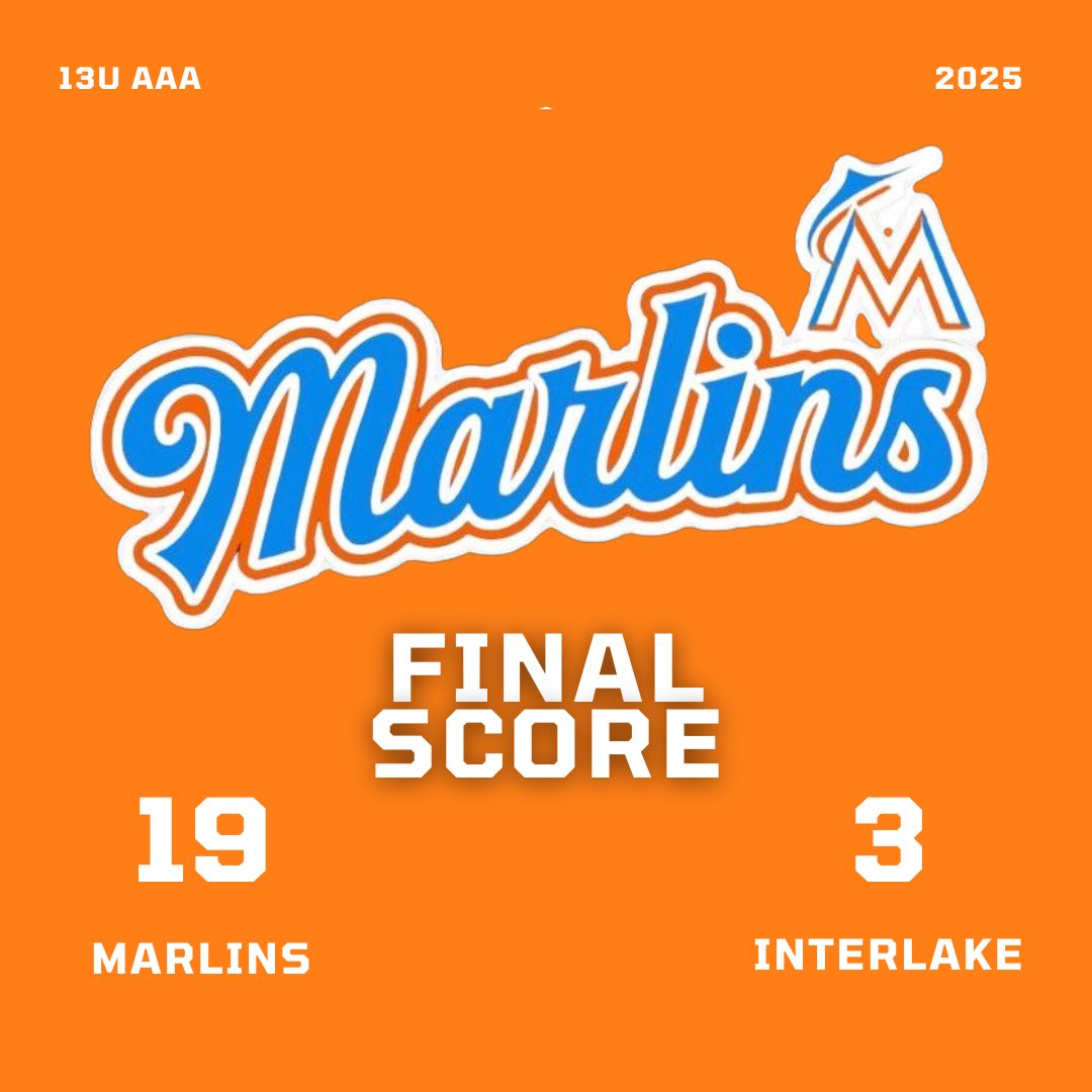 13U Marlins move into first place with 2 wins today in Interlake!
