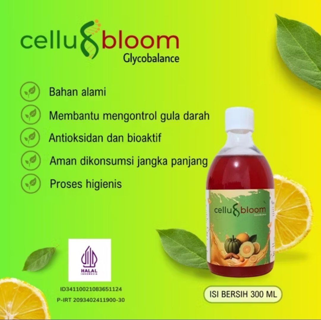 Alhamdulillah telah hadir Cellubloom glycobalance yg insyaAllah bermanfaat membantu mengontrol gula darah.
Salah satu inovasi dr pseudo wali tanduran - yg adlh aku dewe.

Dengan ucapan Bismillahirrohmanirrohim, Cellubloom glycobalance mulai dipasarkan hari ini. Semoga manfaat.