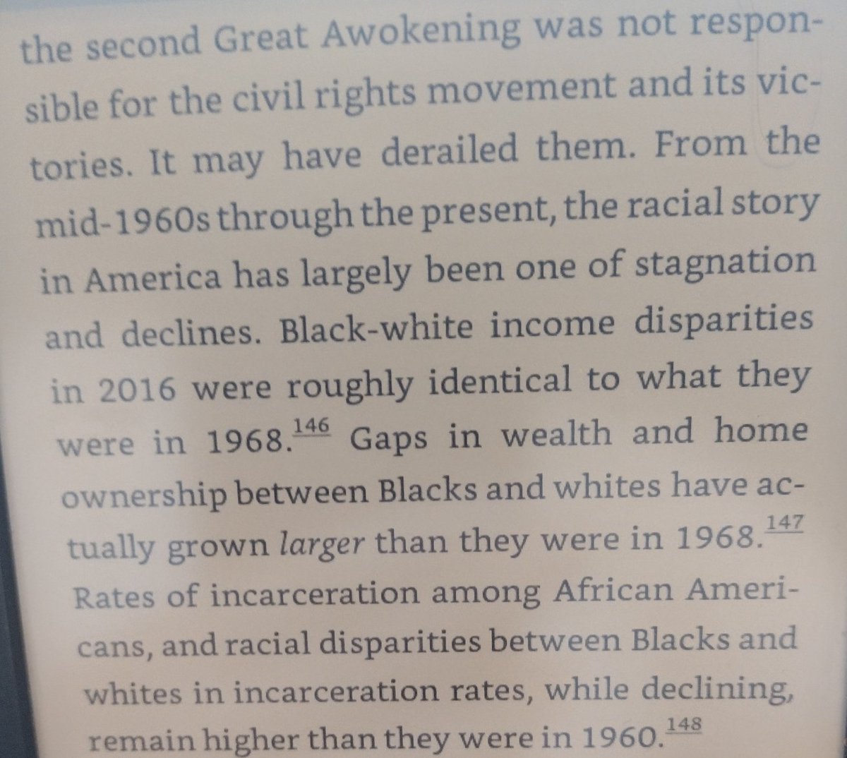 Greg Piper (@gregpiper) on Twitter photo The most eye opening conclusion in <a href="/Musa_alGharbi/">Musa al-Gharbi</a> book "We Have Never Been Woke" is the Second Great Awokening "may have derailed" the civil rights movement - and a century of black progress. "Progressivism" is a euphemism for white saviorism that harms its claimed beneficiaries. The most eye opening conclusion in <a href="/Musa_alGharbi/">Musa al-Gharbi</a> book "We Have Never Been Woke" is the Second Great Awokening "may have derailed" the civil rights movement - and a century of black progress. "Progressivism" is a euphemism for white saviorism that harms its claimed beneficiaries.