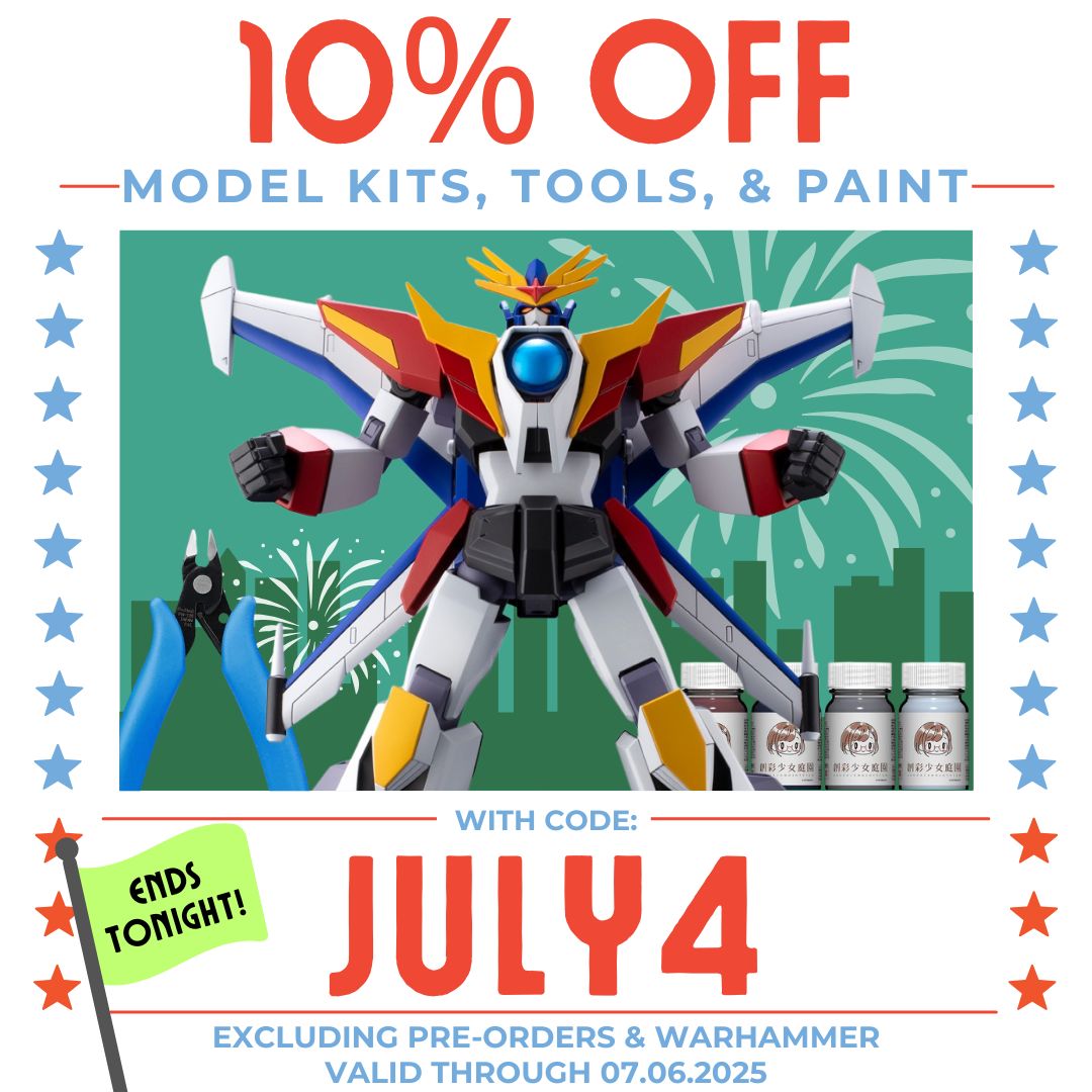 Our 4th of July sale ends TONIGHT, grab kits you've been eyeing for great prices before they're gone!

galactictoys.com/discount/JULY4