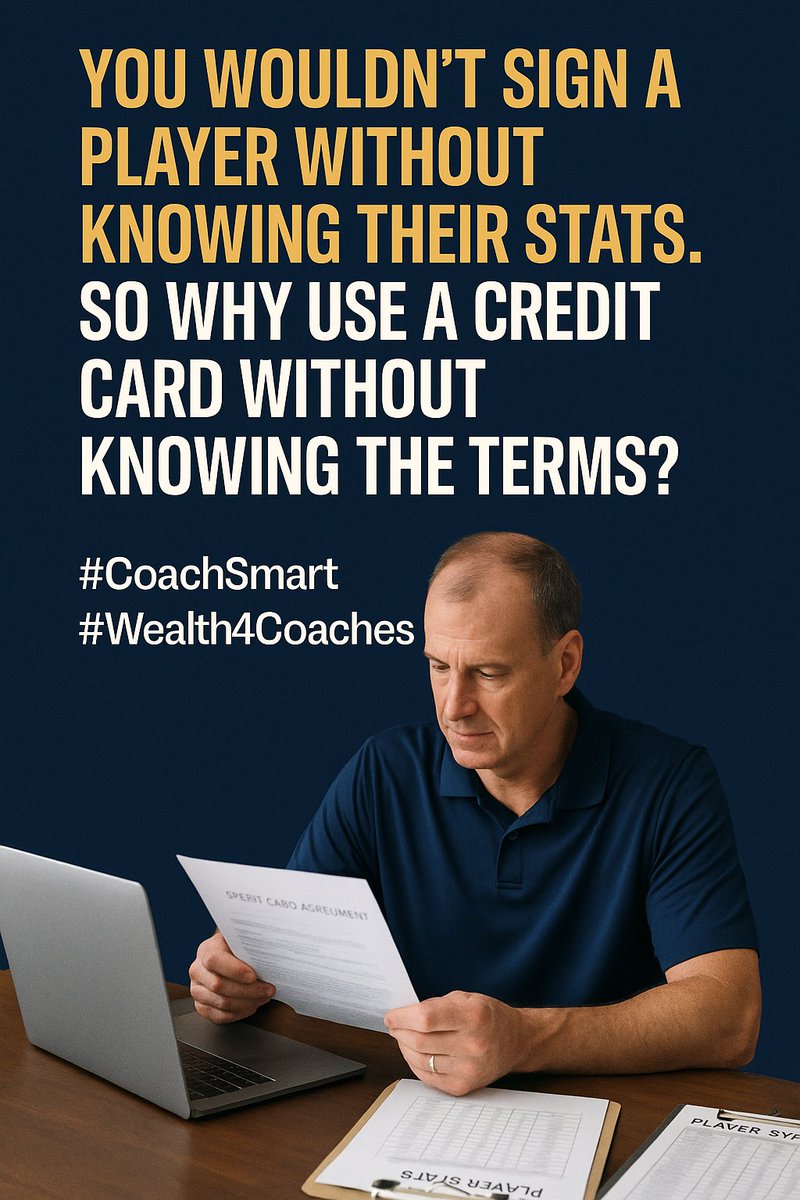 You wouldn’t sign a player without knowing their stats.
So why use a credit card without knowing the terms?
wealth4coaches.beehiiv.com/subscribe
#CoachSmart #Wealth4Coaches