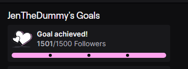 OMG thank you all so much for the support. I've been streaming for about a year and a half and all the support I've received has been amazing. Can't wait to hit 2k <3 
Going to do a Subathon on the 11th to celebrate. Goals will include asmr/workout/cosplay streams <3