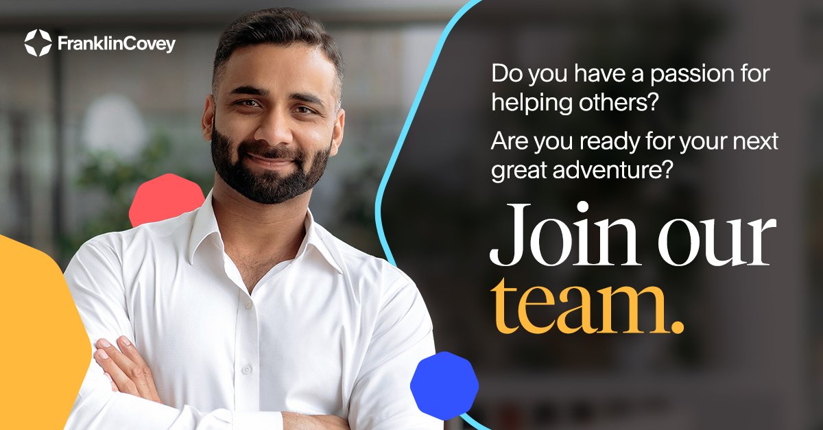 Ready for your next career move? We’re hiring at FranklinCovey. Explore open positions and join our team today: bit.ly/4hldFxi #FranklinCovey #NowHiring #EnableGreatness #Recruitment #JobOpenings