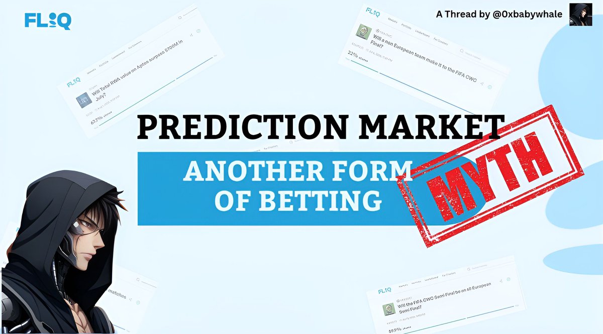 0xBabywhale5's tweet image. “Prediction markets are just another form of betting.” 🗣️
Well, that’s what most people think.
But when I tried @predictonfliq on @Aptos testnet, I quickly realized that was a myth and there’s way more alpha under the hood than most expect.
Lets dive in 🧵👇