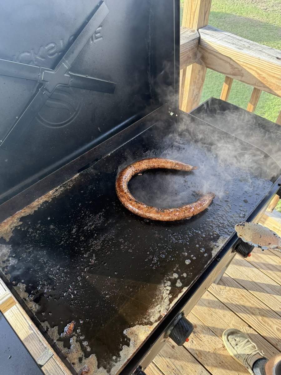 ritchsonpole69's tweet photo. The ole lady came out side and said put these lil sausages on this tray. Am I cooked?😂 https://t.co/0RvQ1wrRau