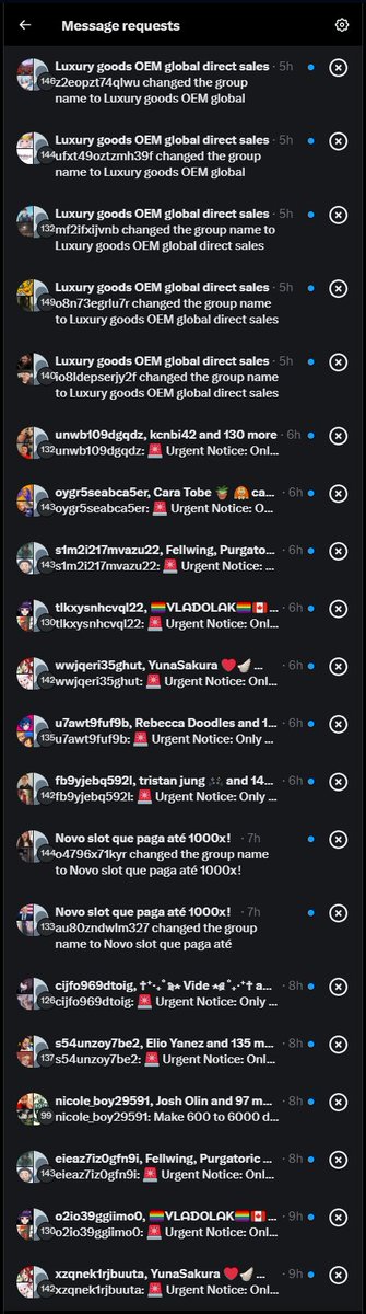 If some ever DMs me, please please please make it something unique looking, send me an emoji or something, cause I don't want to accidentally delete your message going through this sh*t show...