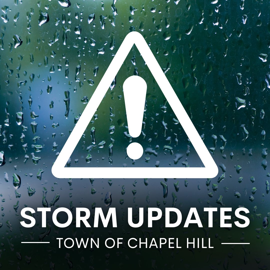 We're seeing flash flooding in several areas. Never walk, bike, or drive through floodwater. Visit this page to stay up to date on conditions around town: townofchapelhill.org/government/new…