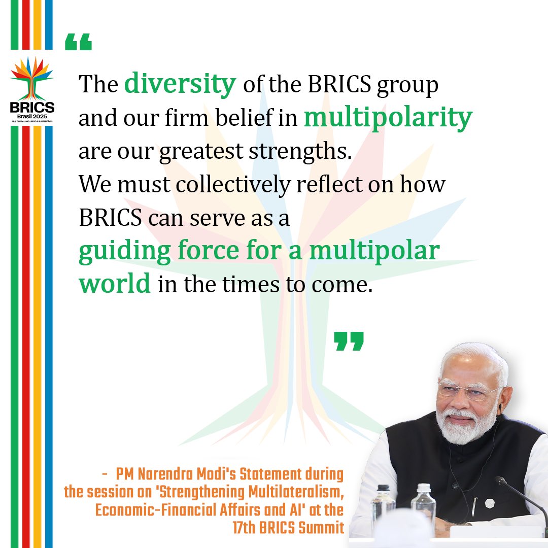 Randhir Jaiswal (@meaindia) on Twitter photo Highlights of PM <a href="/narendramodi/">Narendra Modi</a>’s address at the Outreach Session on ‘Strengthening Multilateralism, Economic-Financial Affairs and Artificial Intelligence’: Highlights of PM <a href="/narendramodi/">Narendra Modi</a>’s address at the Outreach Session on ‘Strengthening Multilateralism, Economic-Financial Affairs and Artificial Intelligence’: