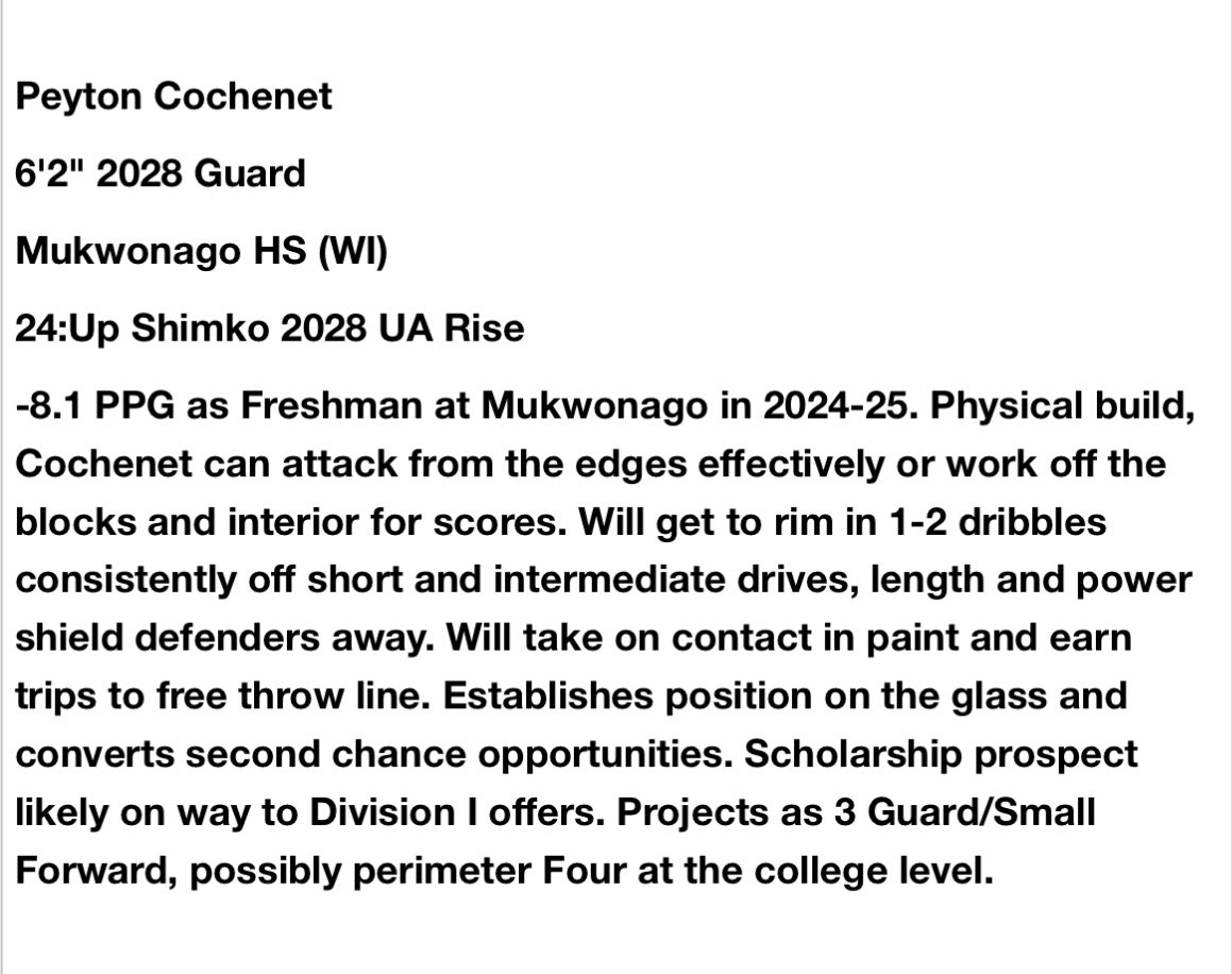 Peyton Cochenet (@peytoncochenet) on Twitter photo Thank you Coach Thompson for the evaluation and write up. <a href="/FiveStateHoops/">Five State Hoops</a> <a href="/mukgirlsbball/">Mukwonago Girls Basketball</a> <a href="/pcf24up/">24:Up</a> <a href="/coachklemmens/">Coach Kara 🍋</a> <a href="/CoachSchollNCSA/">Nicole Scholl</a> Thank you Coach Thompson for the evaluation and write up. <a href="/FiveStateHoops/">Five State Hoops</a> <a href="/mukgirlsbball/">Mukwonago Girls Basketball</a> <a href="/pcf24up/">24:Up</a> <a href="/coachklemmens/">Coach Kara 🍋</a> <a href="/CoachSchollNCSA/">Nicole Scholl</a>