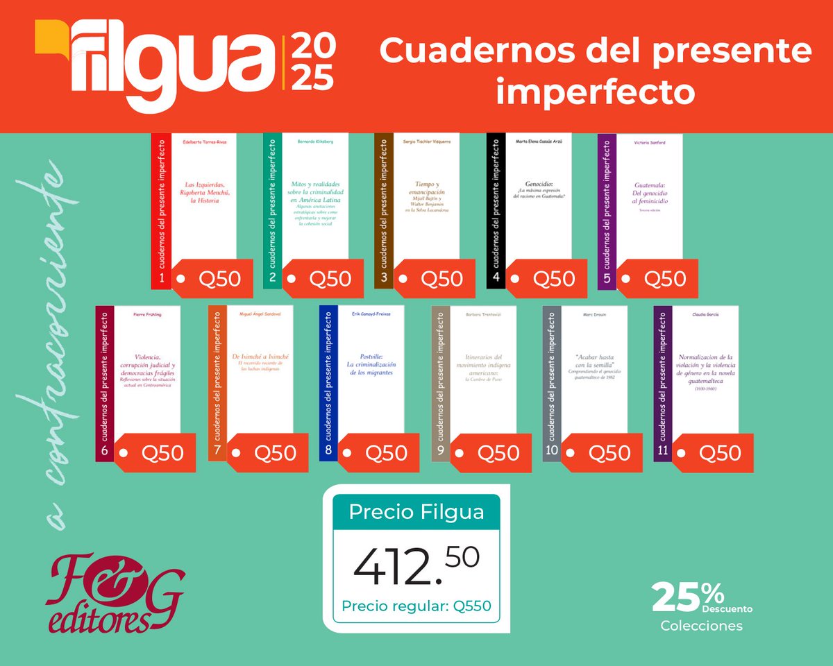 La colección completa del presente imperfecto, está en oferta en #Filgua2025, está es una oportunidad para adquirir la colección completa.