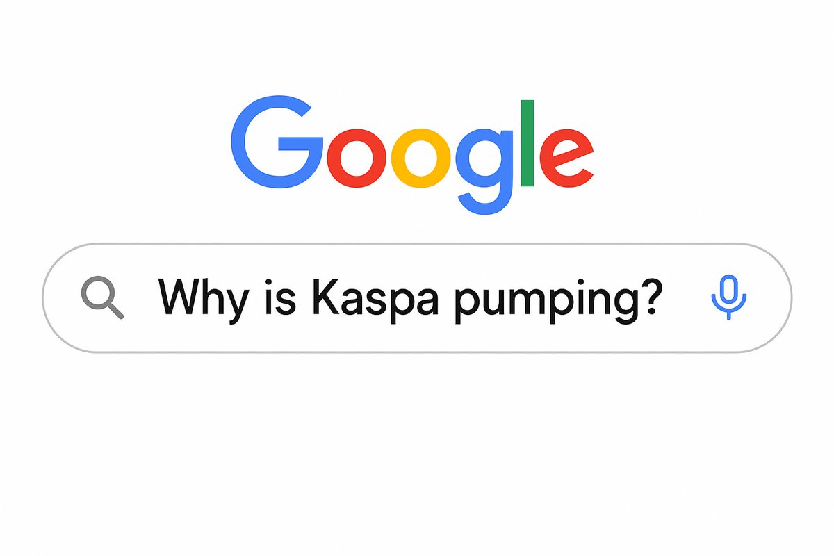 One day you'll wake up wondering why $KAS is pumping. 
All retail will google why is #Kaspa pumping?
That's moment you'll be too late.