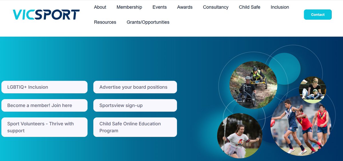 🚨 EXCITING NEWS! 🚨

Powered by revolutioniseSPORT, Vicsport's new-look website has been unveiled!

More user-friendly with a fresher and cleaner look, all resources to assist the Victorian sport &amp; active rec industry can still be found in the same place: vicsport.com.au