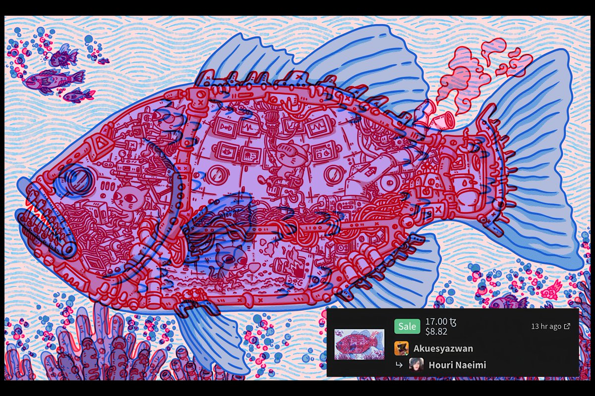 Akuesyazwan (@akuesyazwan) on Twitter photo 🟢 SOLD 🟢
Cat-Fished has sold an edition.
9 eds remaining.
I really can't thank enough to <a href="/HouriNaeimi/">Houri 🐈⬛🦄🩸🥩</a> for acquiring an edition of this piece.
Really appreciate it dear 😍
**If you can buy the 3D glass, the better experience you will have**
17 XTZ
9/10 eds left
🔗👇🏼 🟢 SOLD 🟢
Cat-Fished has sold an edition.
9 eds remaining.
I really can't thank enough to <a href="/HouriNaeimi/">Houri 🐈⬛🦄🩸🥩</a> for acquiring an edition of this piece.
Really appreciate it dear 😍
**If you can buy the 3D glass, the better experience you will have**
17 XTZ
9/10 eds left
🔗👇🏼