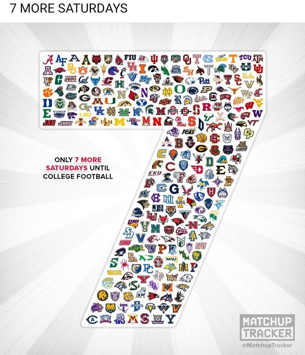 7 more Saturdays until College Football is back!!