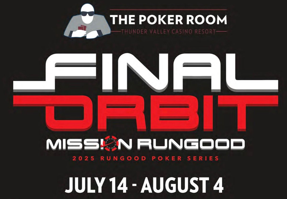 The Poker Room at Thunder Valley Casino Resort (@tvpokerroom) on Twitter photo Get your tournament game on as the <a href="/RGPokerSeries/">RunGood Poker Series</a> Final Orbit prepares to land at <a href="/Thunder_Valley/">Thunder Valley Casino Resort</a> July 14 - Aug 4 with our Million Dollar Main, <a href="/TheHendonMob/">The Hendon Mob</a> Mid-Major Championship and SO much more.
buff.ly/MiCHHtY Get your tournament game on as the <a href="/RGPokerSeries/">RunGood Poker Series</a> Final Orbit prepares to land at <a href="/Thunder_Valley/">Thunder Valley Casino Resort</a> July 14 - Aug 4 with our Million Dollar Main, <a href="/TheHendonMob/">The Hendon Mob</a> Mid-Major Championship and SO much more.
buff.ly/MiCHHtY