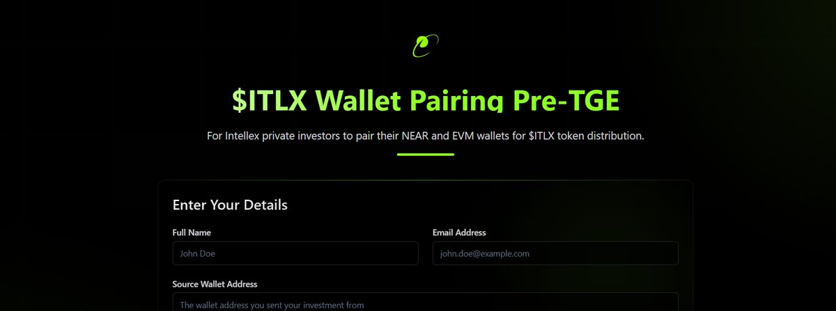 ACΞ ( 🫰,✨) (@charlesace_) on Twitter photo so hyped for <a href="/intellex_xyz/">Intellex AI Protocol</a> launch on <a href="/NEARProtocol/">NEAR Protocol</a>
just filled the pre-TGE wallet pairing form to link my NEAR and EVM wallets for the $ITLX token distribution
link: pairing(.)intellex(.)xyz
Intellex is a blockchain-powered infrastructure that connects autonomous AI agents so hyped for <a href="/intellex_xyz/">Intellex AI Protocol</a> launch on <a href="/NEARProtocol/">NEAR Protocol</a>
just filled the pre-TGE wallet pairing form to link my NEAR and EVM wallets for the $ITLX token distribution
link: pairing(.)intellex(.)xyz
Intellex is a blockchain-powered infrastructure that connects autonomous AI agents