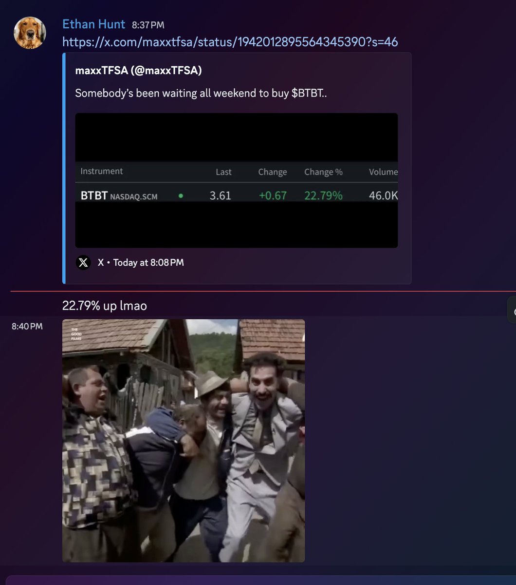 $BTBT I'm ready..