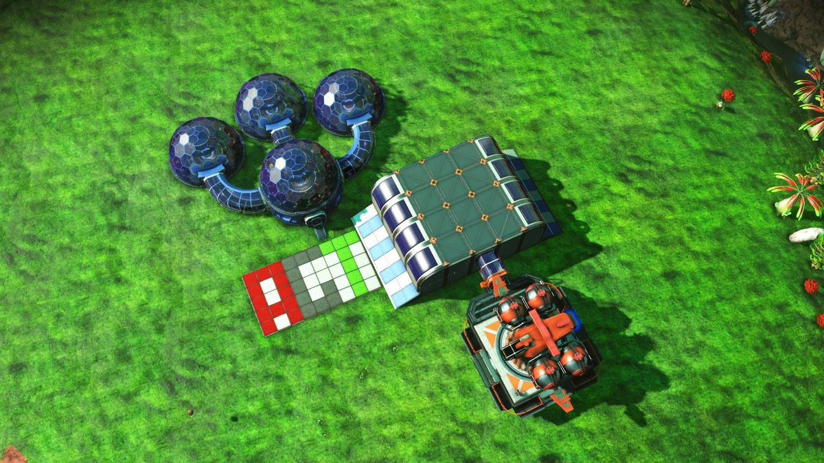 zazariins's tweet photo. Evolution of a base: 2017 to 2025. #NoMansSky https://t.co/zmPVCsxUmc
