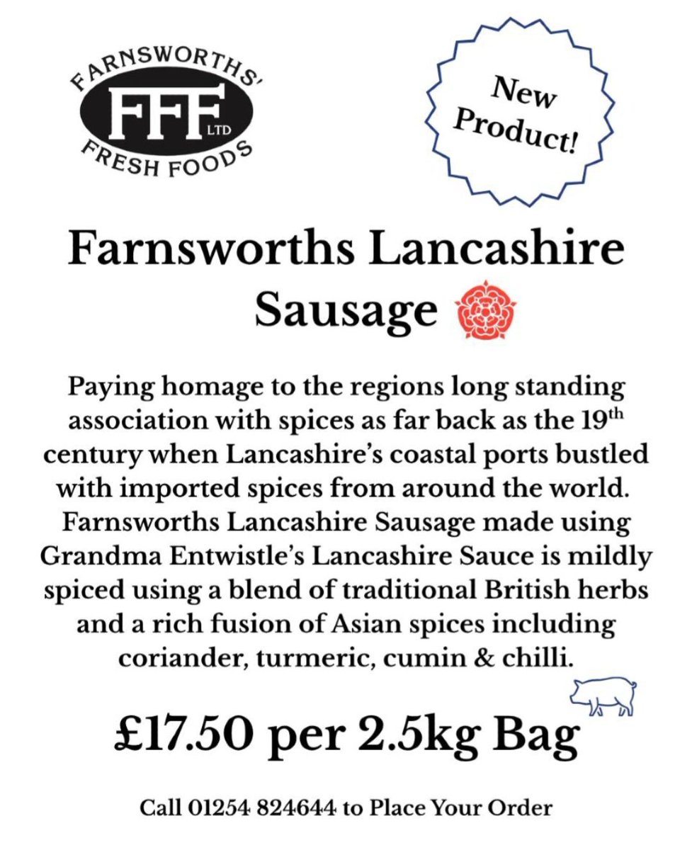 🚨Big news from Lancashire🚨 👀  
We’ve teamed up with Farnsworths Fresh Foods to create *Lancashire Sausages* made with our legendary <a href="/lancashiresauce/">Lancashire Sauce</a> 🌭🔥 #LancashireSausage #lancashiresauce #LocalFlavour #NorthernPride #EatLocal #tasty