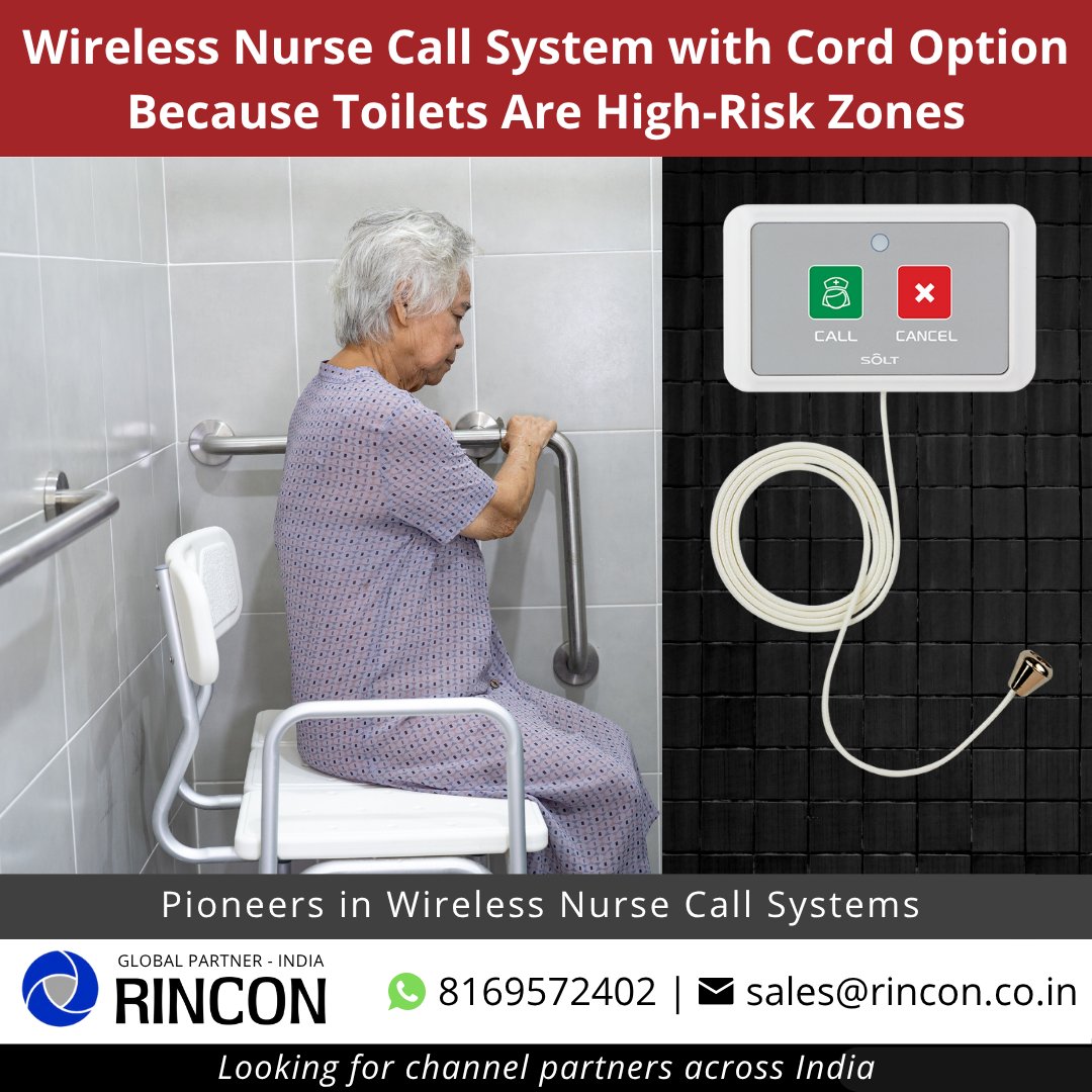 rinconindia's tweet photo. Most hospital falls happen in the toilet.

Our wireless nurse call system with pull cord lets patients ask for help before they take a risky step.

#FallPrevention #WirelessNurseCall #HospitalSafety #SmartHospitals #ToiletSafety #ElderlyCare #PatientSupport #NurseCallSystem https://t.co/iMfsgWx4XN