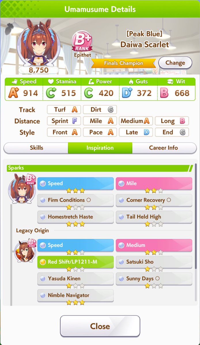 EleeLB's tweet photo. My first 3* speed spark.  Vodka could never.  Time to cook.

#umamusume https://t.co/wuIygdd6uz