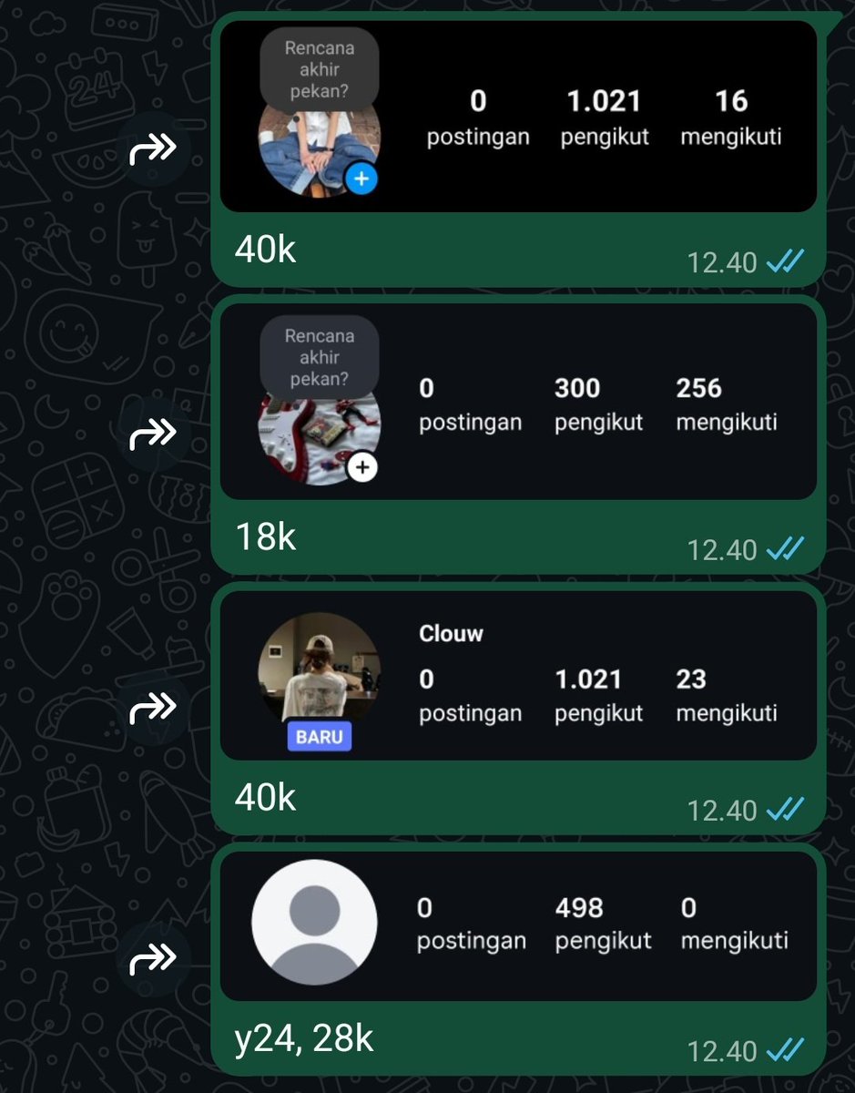 silvdayna's tweet photo. WTS AKUN IG
- akun rl/personal
- folls hasil mutualan
- bukan hasil bot/suntik
- harga nett
- cocok buat akun BA/PA/FA
- akun y24, y25
t. jual acc ig instagram recehan wtb wts #zonauang #zonaba #zonajajan #zonaBU https://t.co/OquFQR0FQb